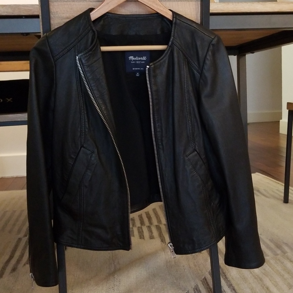 Madewell Clean Leather Jacket cropped jacket
